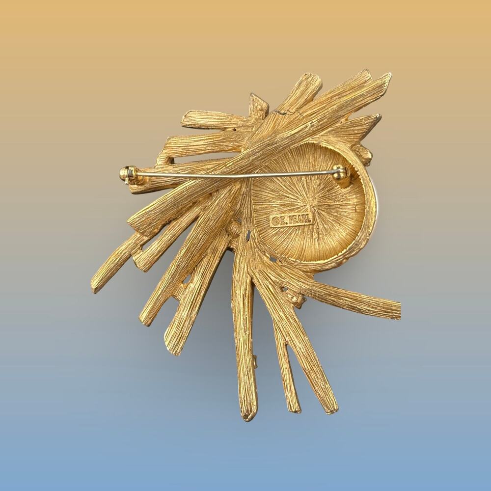 Erwin Pearl Abstract Rhinestone Statement Brooch - Picture 2 of 4